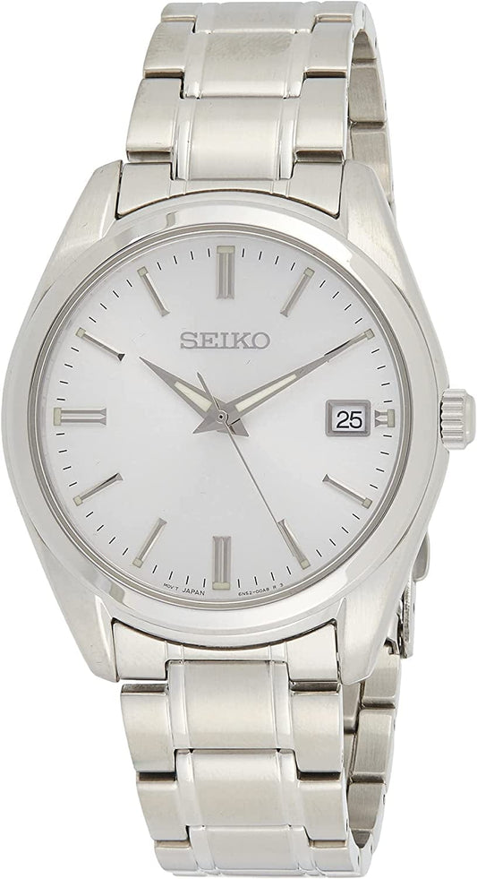 Seiko Men'S Essentials Japanese Quartz with Stainless Steel Strap, Silver (Model: SUR307)