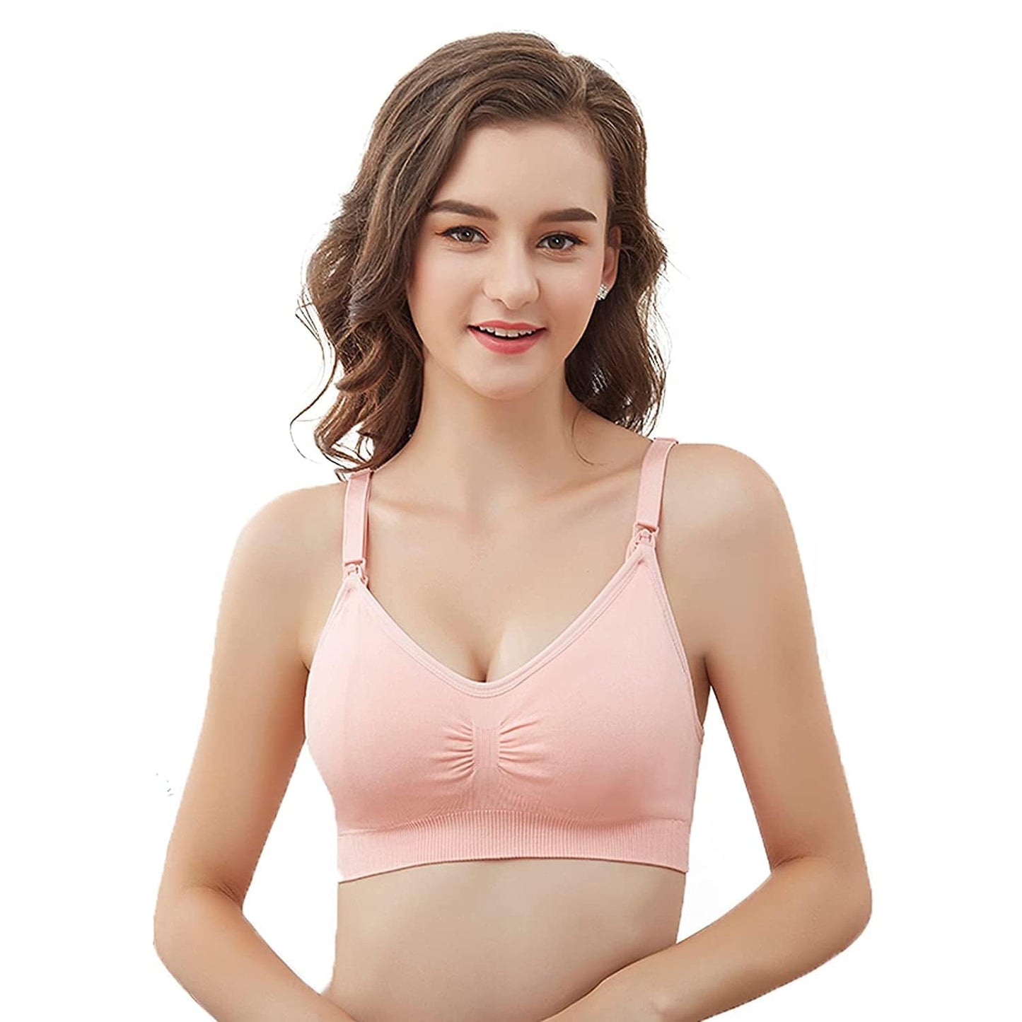 Seitop 5 Pack Nursing Bra, Seamless Breastfeeding Bras Maternity Bra, 5 Colors (XL)