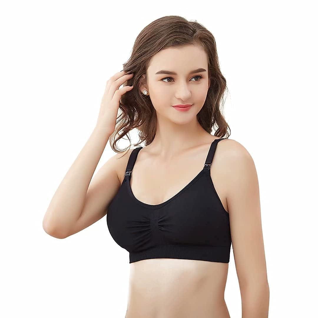 Seitop 5 Pack Nursing Bra, Seamless Breastfeeding Bras Maternity Bra, 5 Colors (XL)