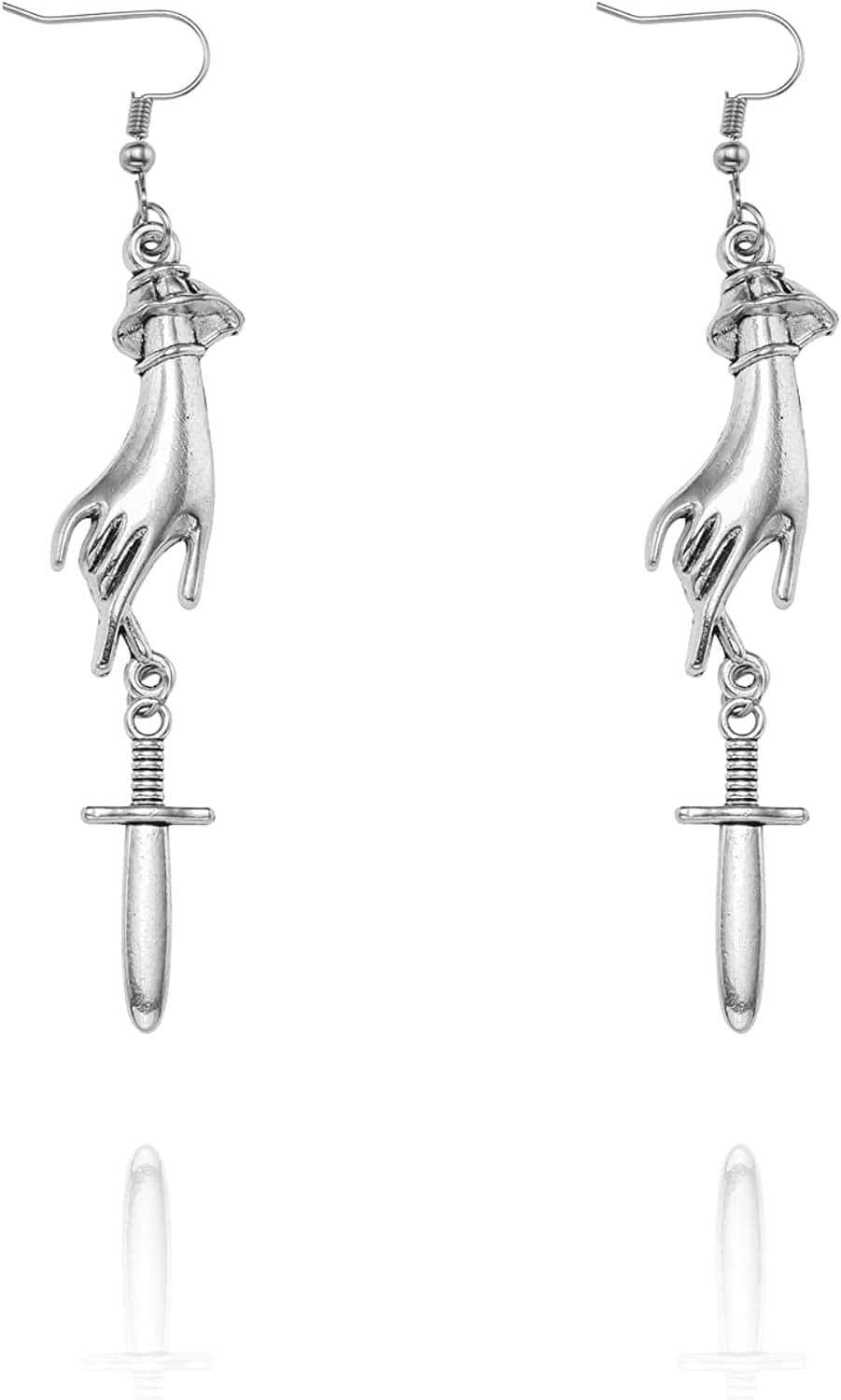 Selenichast Sword Earrings Gothic Dagger Earrings Pentagram Sun and Moon Earrings Punk Vintage Dangle Earrings for Women Men sword 3