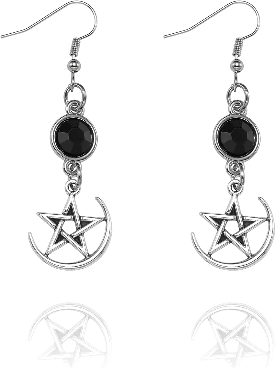 Selenichast Sword Earrings Gothic Dagger Earrings Pentagram Sun and Moon Earrings Punk Vintage Dangle Earrings for Women Men gothic 3
