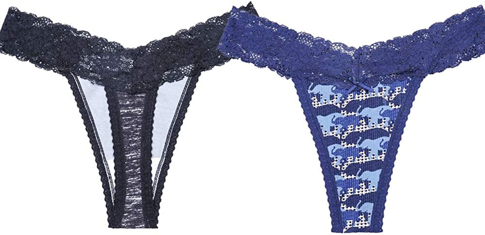 Sesil 10-Pack Leopard Print Color Cotton Lace Thong Low Waist Yoga Sports Home Seamless Panties for Women Multicoloured / XX-Large