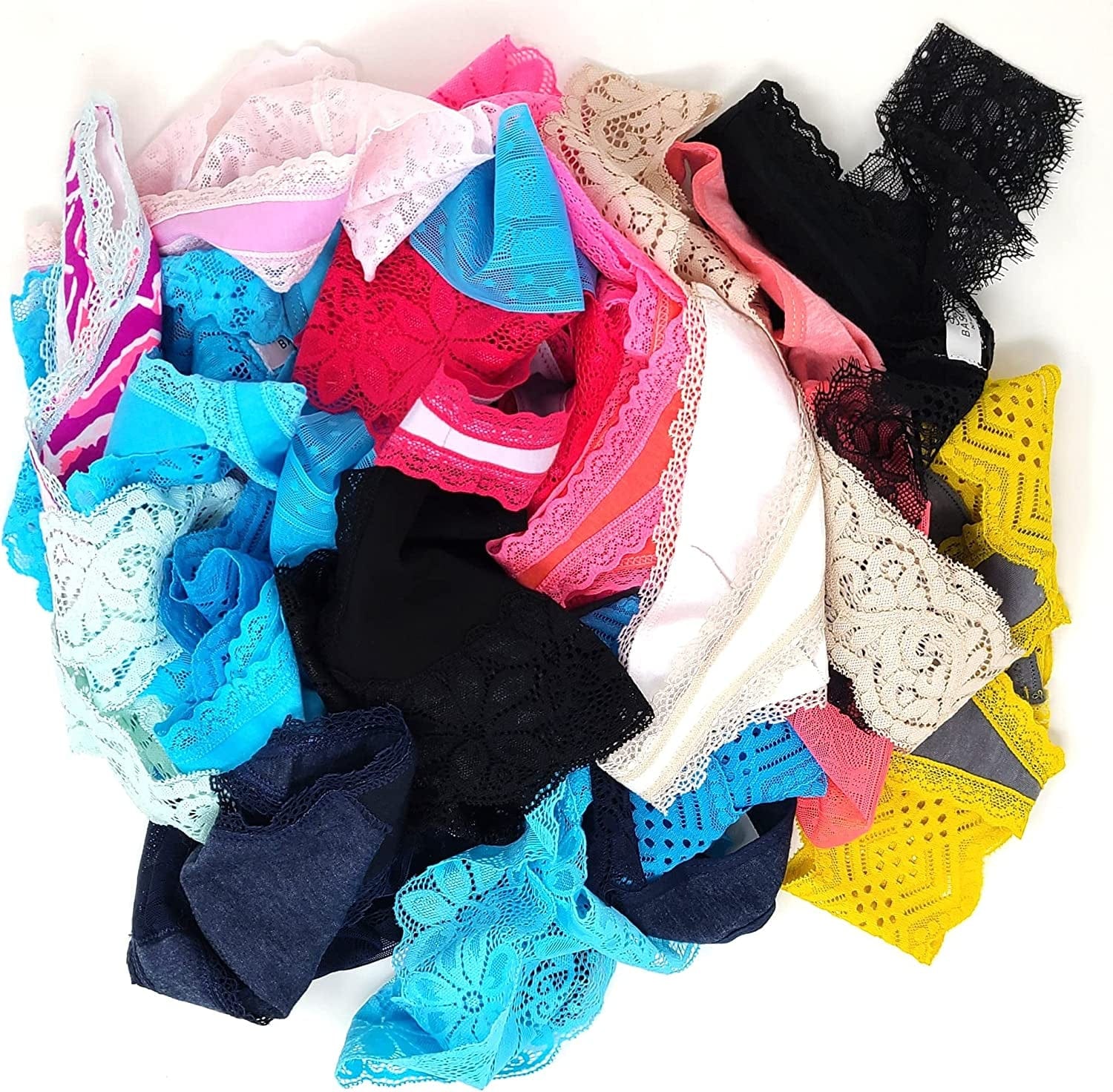 Sexy Basics Women'S Thin Lace Hollowed Out T Back Low V Waisted Sexy Cheeky Thong | See through Panties -Multi Packs