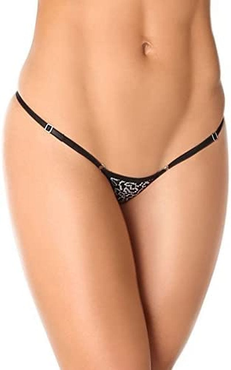 Sexy Locker Women'S Micro Thong String Adjustable Sides Very Low Rise Metallic / One Size