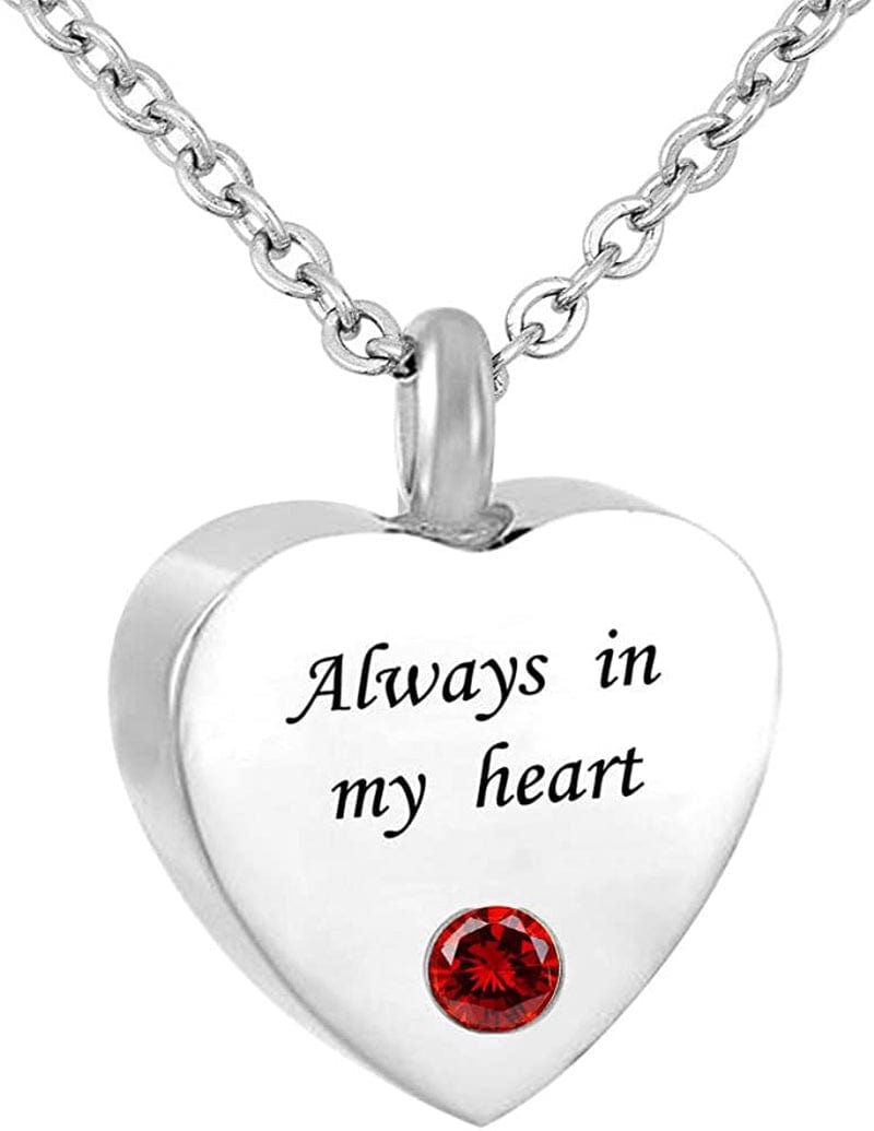Sexymandala Always in My Heart Cremation Jewelry 12 Birthstones Urn Necklaces for Ashes Memorial Ashes Holder with Fill Kit Jan