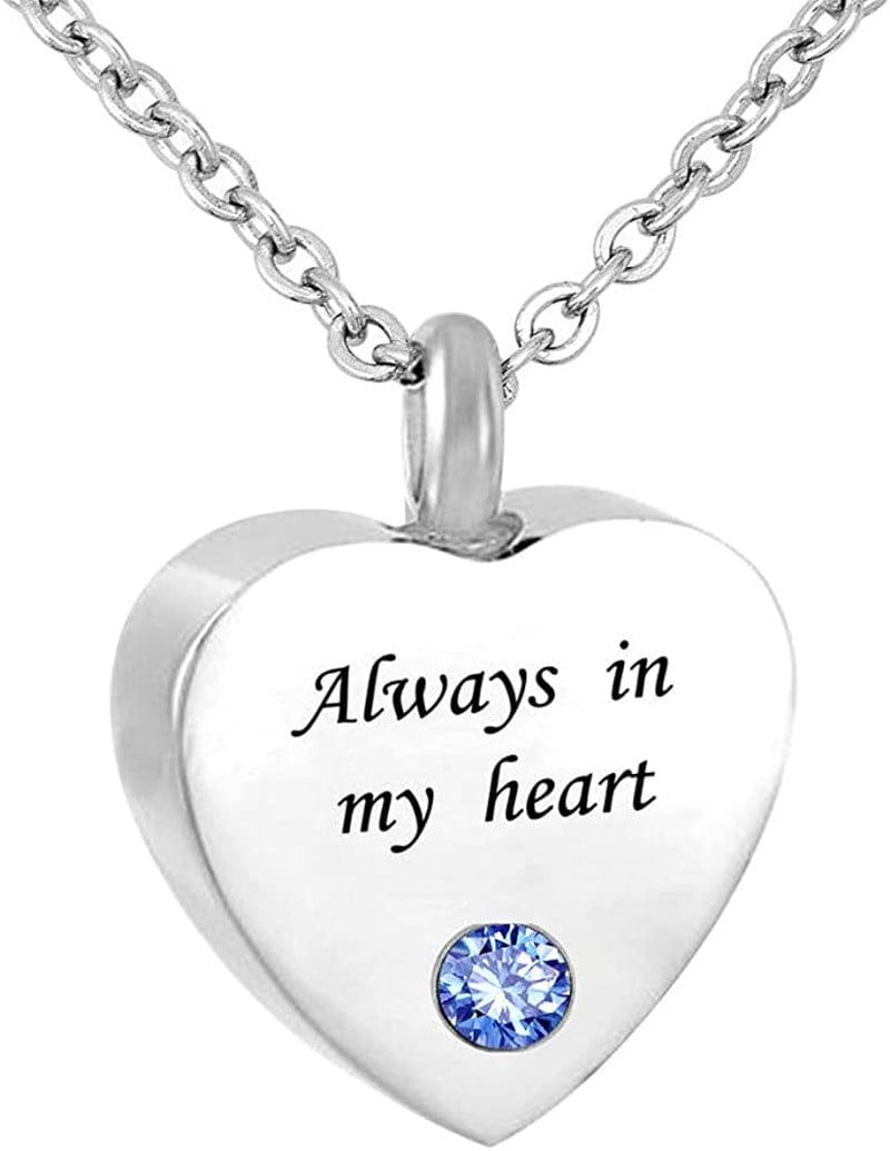 Sexymandala Always in My Heart Cremation Jewelry 12 Birthstones Urn Necklaces for Ashes Memorial Ashes Holder with Fill Kit Mar