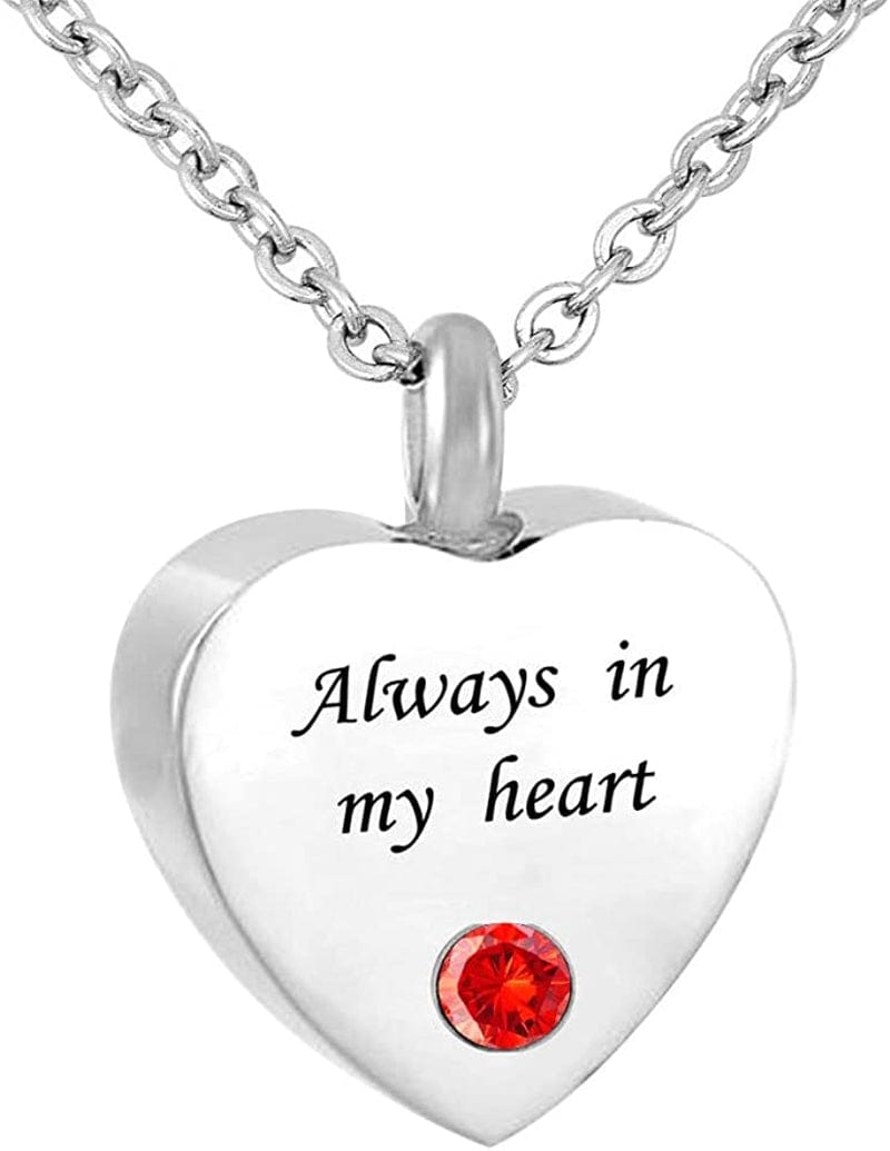 Sexymandala Always in My Heart Cremation Jewelry 12 Birthstones Urn Necklaces for Ashes Memorial Ashes Holder with Fill Kit Jul