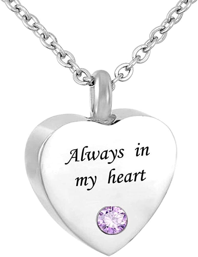 Sexymandala Always in My Heart Cremation Jewelry 12 Birthstones Urn Necklaces for Ashes Memorial Ashes Holder with Fill Kit Jun