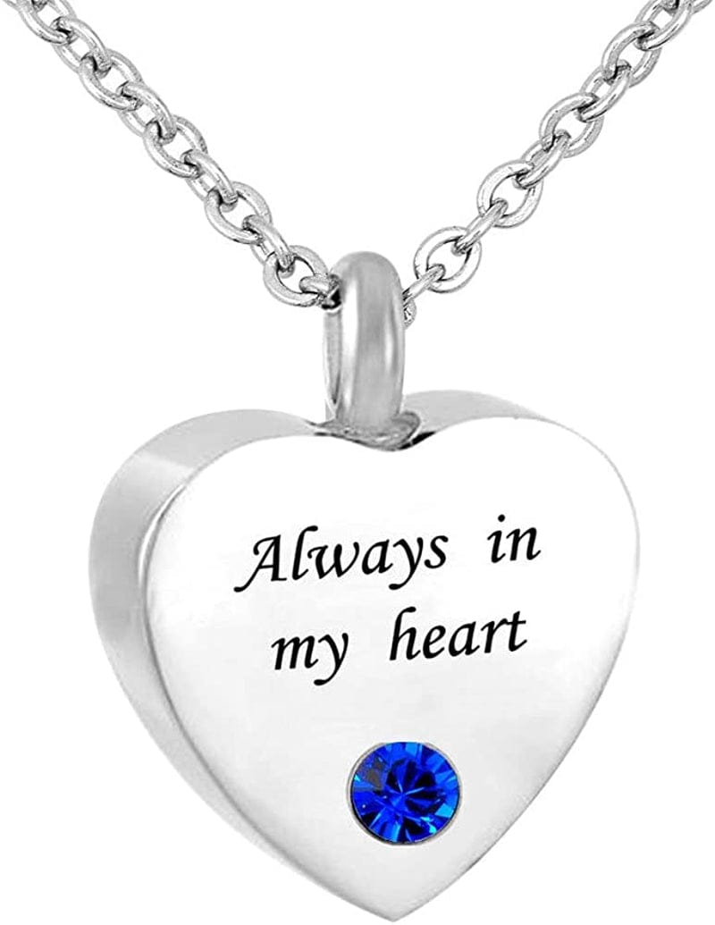Sexymandala Always in My Heart Cremation Jewelry 12 Birthstones Urn Necklaces for Ashes Memorial Ashes Holder with Fill Kit Sep