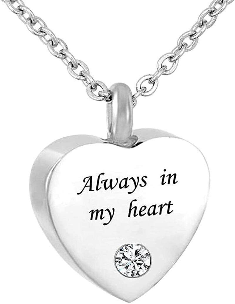 Sexymandala Always in My Heart Cremation Jewelry 12 Birthstones Urn Necklaces for Ashes Memorial Ashes Holder with Fill Kit Apr