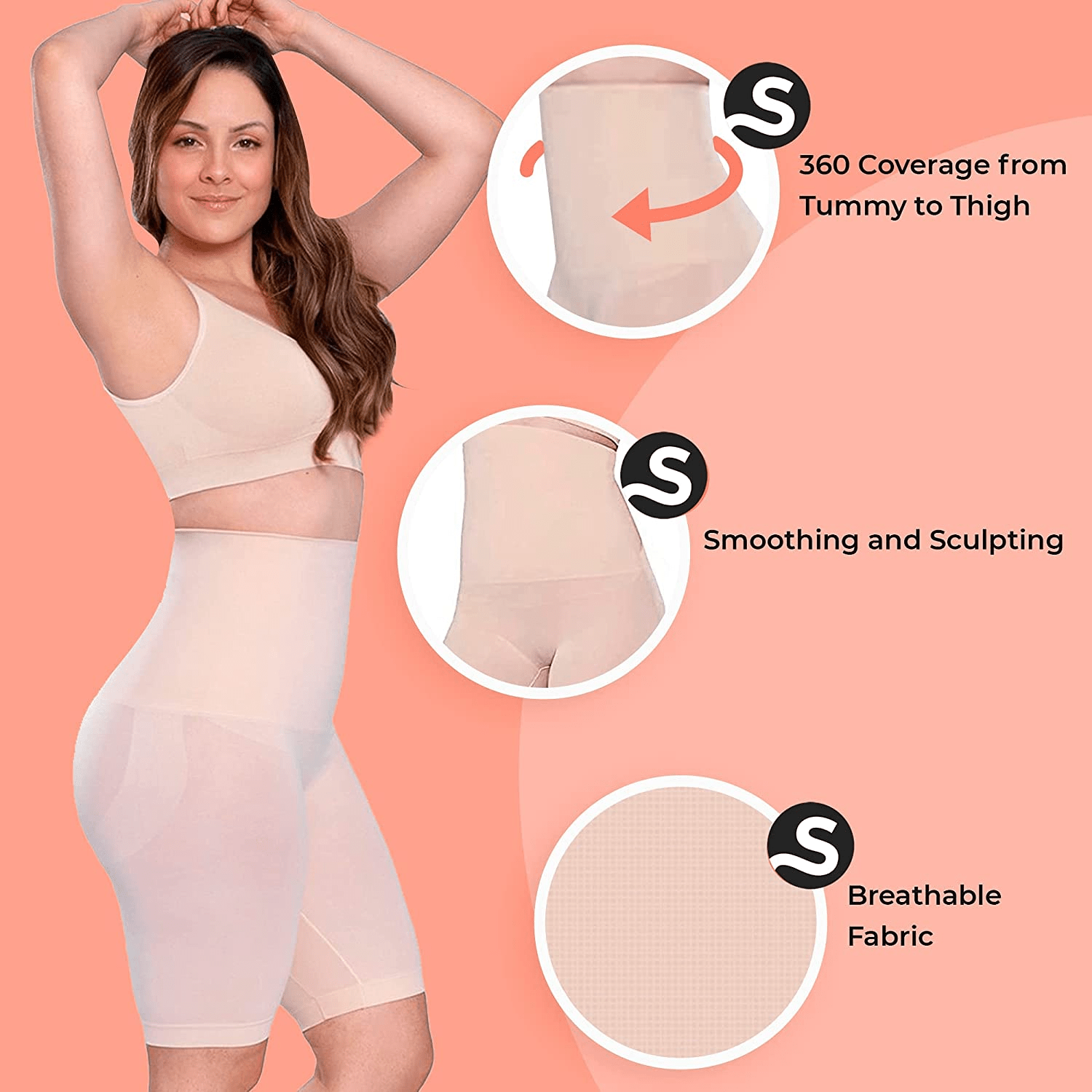 Shapermint High Waisted Body Shaper Shorts Shapewear for Women Tummy Control Thigh Slimming Technology Apparel & Accessories > Clothing > Underwear & Socks > Shapewear Shapermint