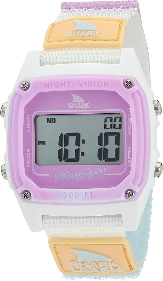 Shark Japanese-Quartz Sport Watch with Nylon Strap, White, 20 (Model: 10026835)