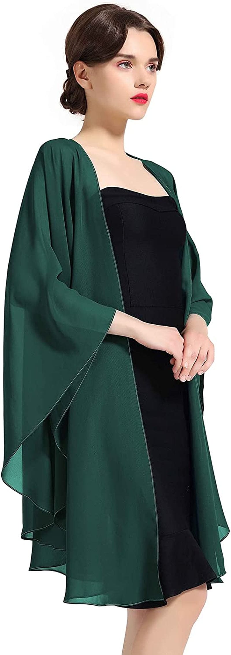 Shawl Wrap Chiffon Scarf for Women Evening Dresses Wedding Stole Black White Blue 25 Colors by BEAUTELICATE Apparel & Accessories > Clothing Accessories > Scarves & Shawls BEAUTELICATE Moss Green