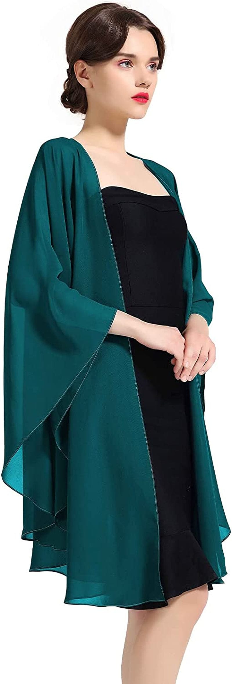 Shawl Wrap Chiffon Scarf for Women Evening Dresses Wedding Stole Black White Blue 25 Colors by BEAUTELICATE Apparel & Accessories > Clothing Accessories > Scarves & Shawls BEAUTELICATE Teal Green