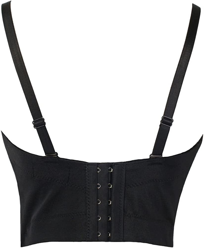 She'Smoda Women'S Rhinestone Beaded Push up Bustier Club Party Crop Top Vest