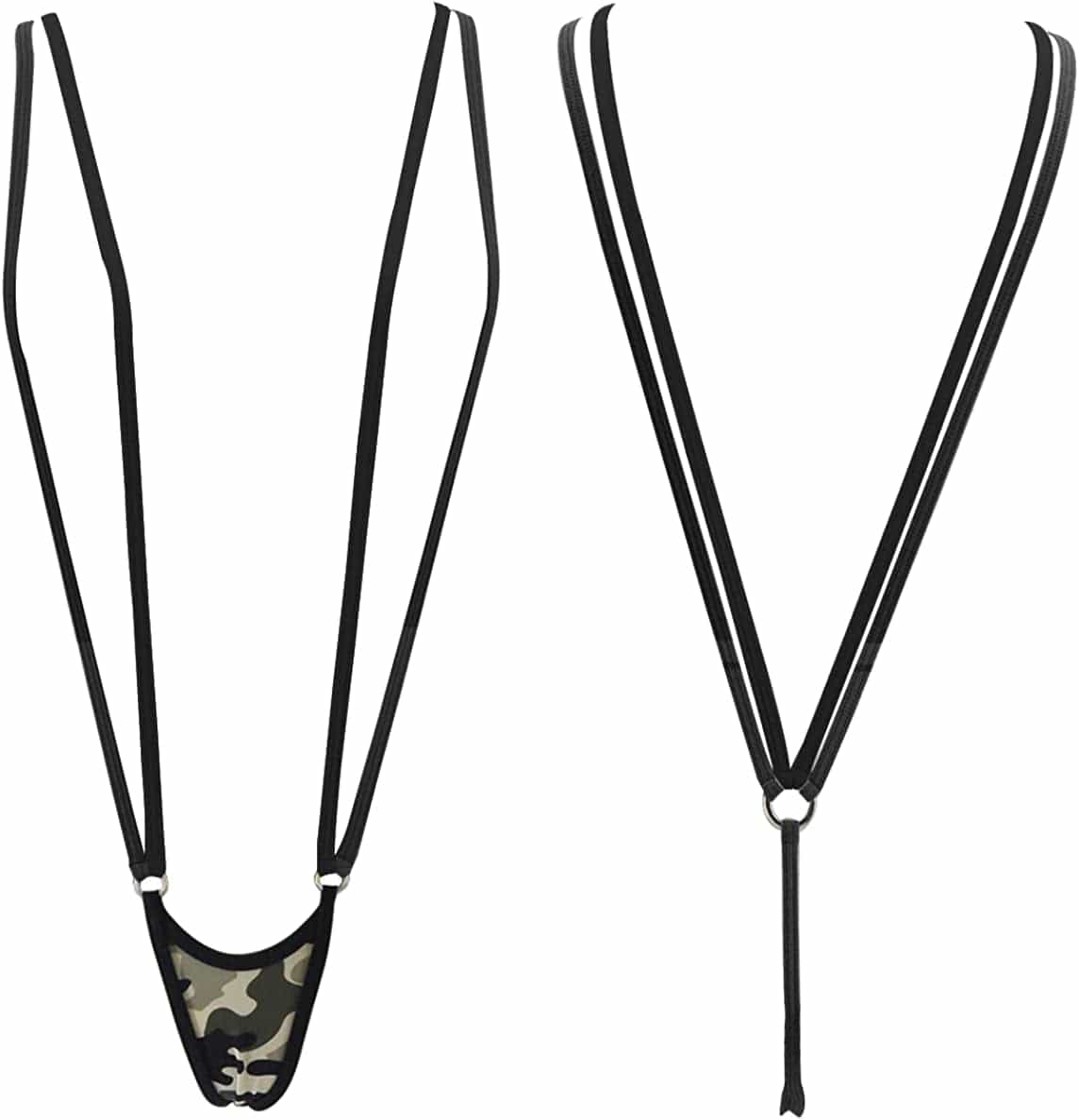 SHERRYLO Slingshot Bikini for Women Topless G String Bottom Extreme Suspender Sling Micro Bikinis Camouflage / One Size