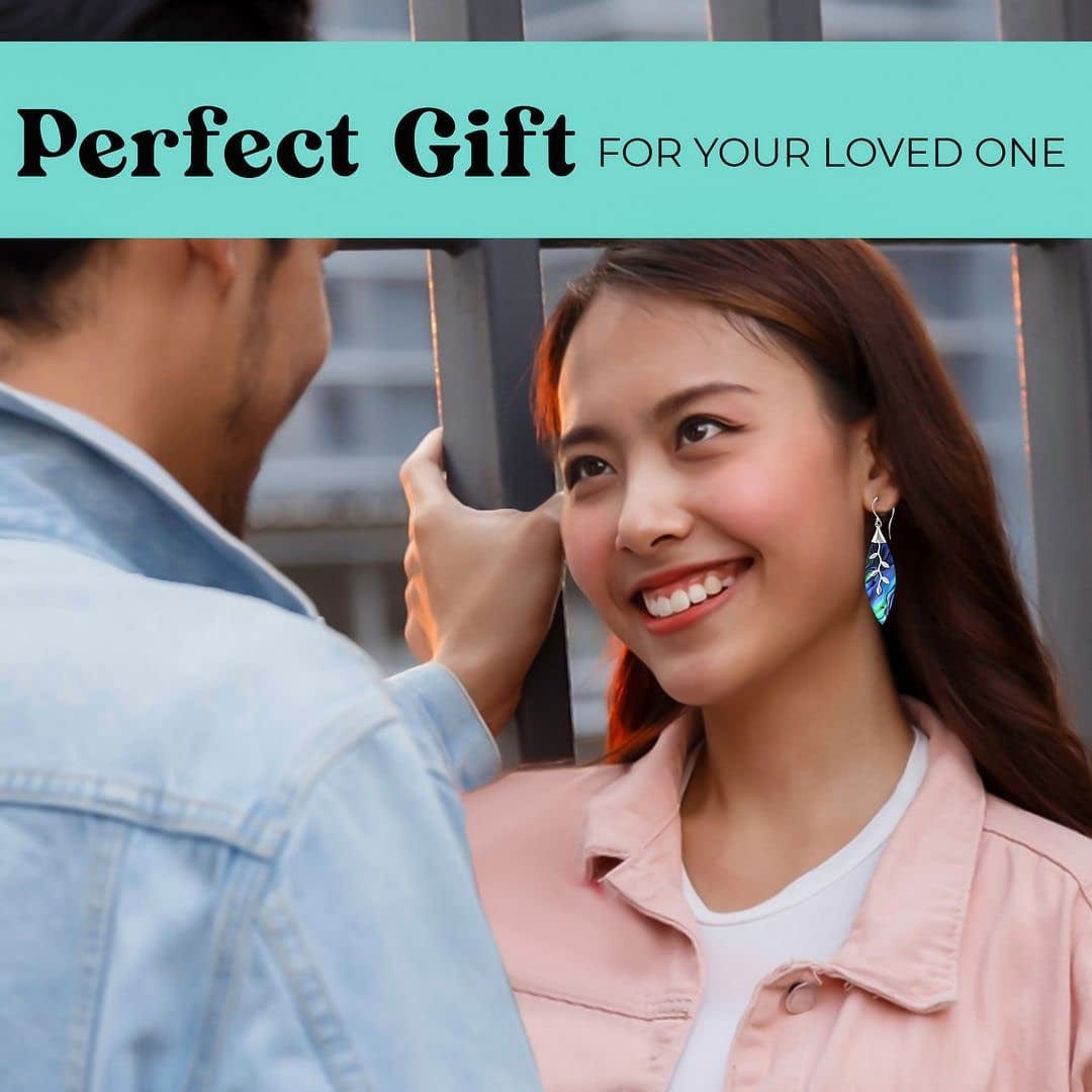 Shop LC Blue Abalone Shell Dangle Drop Earrings for Women 925 Sterling Silver Beach