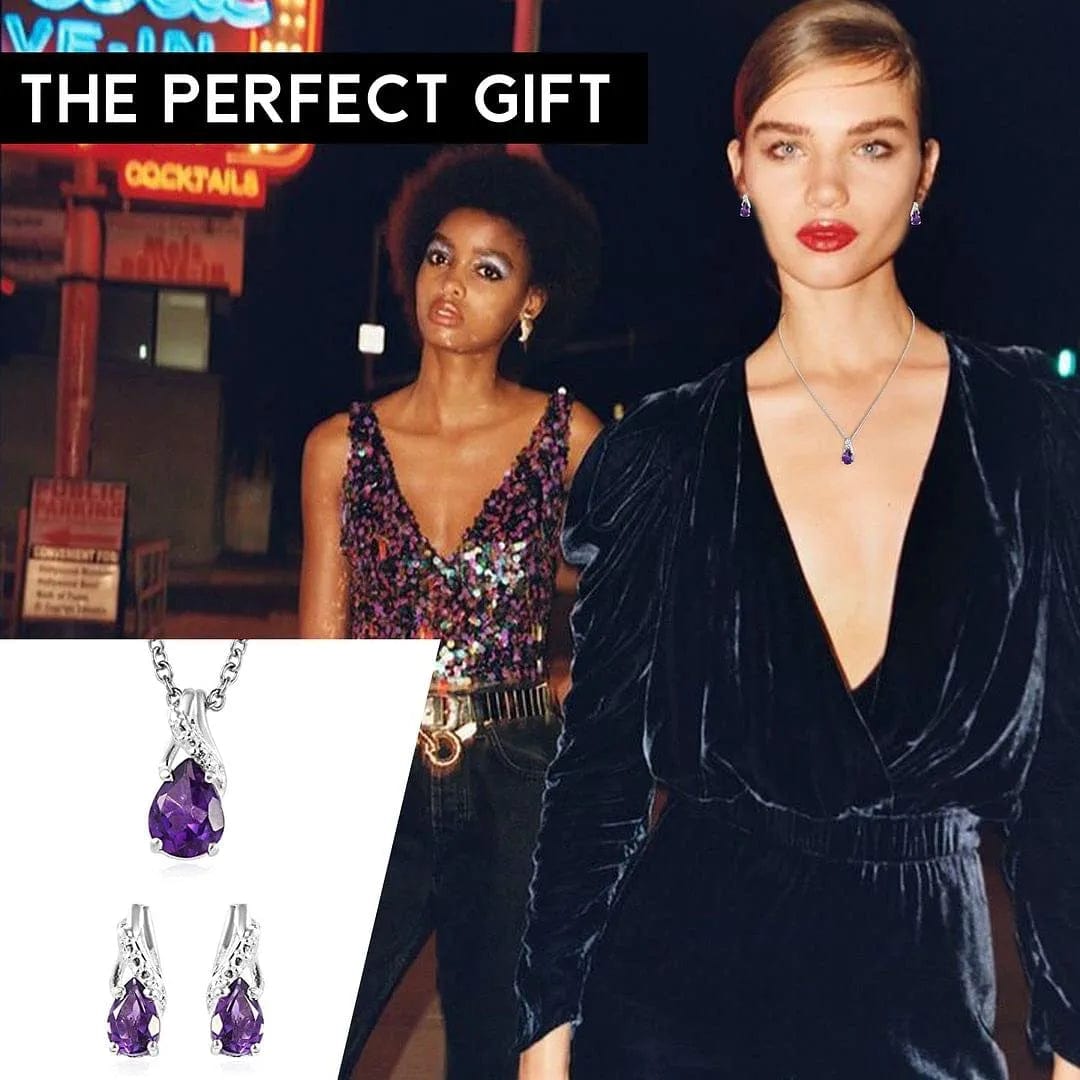 Shop LC Jewelry Set for Women Drop Earrings Bridal Necklace 925 Sterling Silver Stainless Steel Bride Size 20''