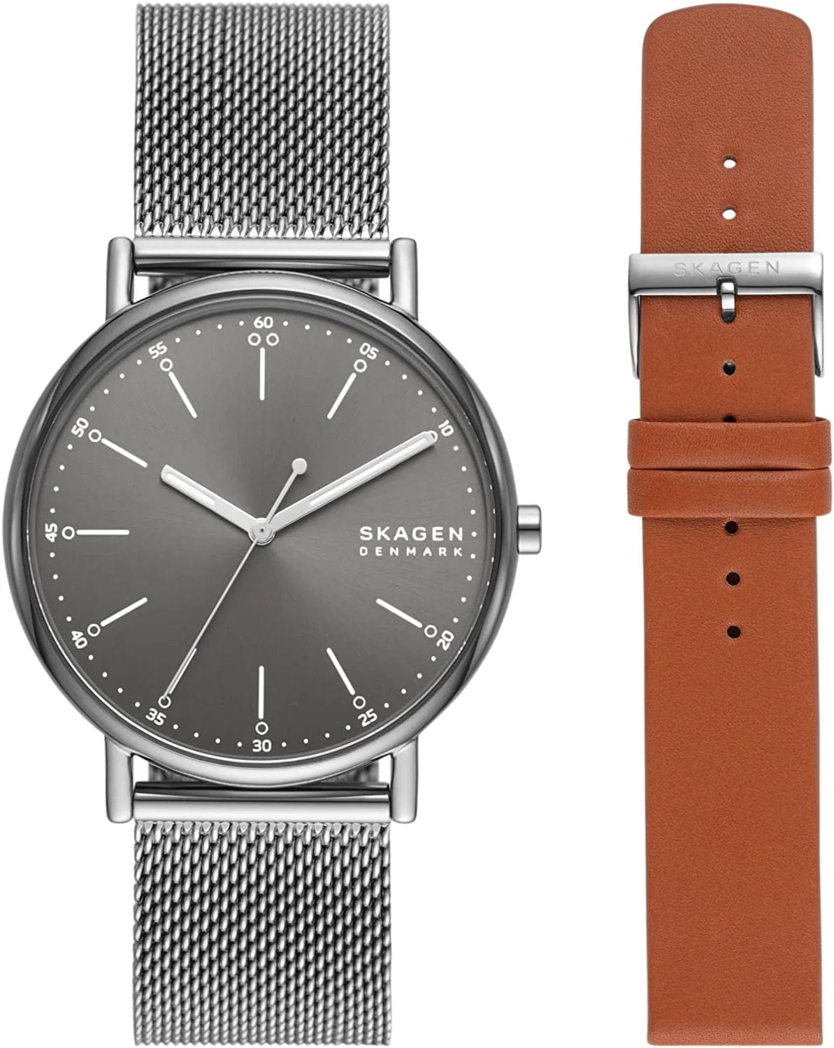 Signatur Three-Hand 40Mm Minimalist Watch Charcoal Gift Set