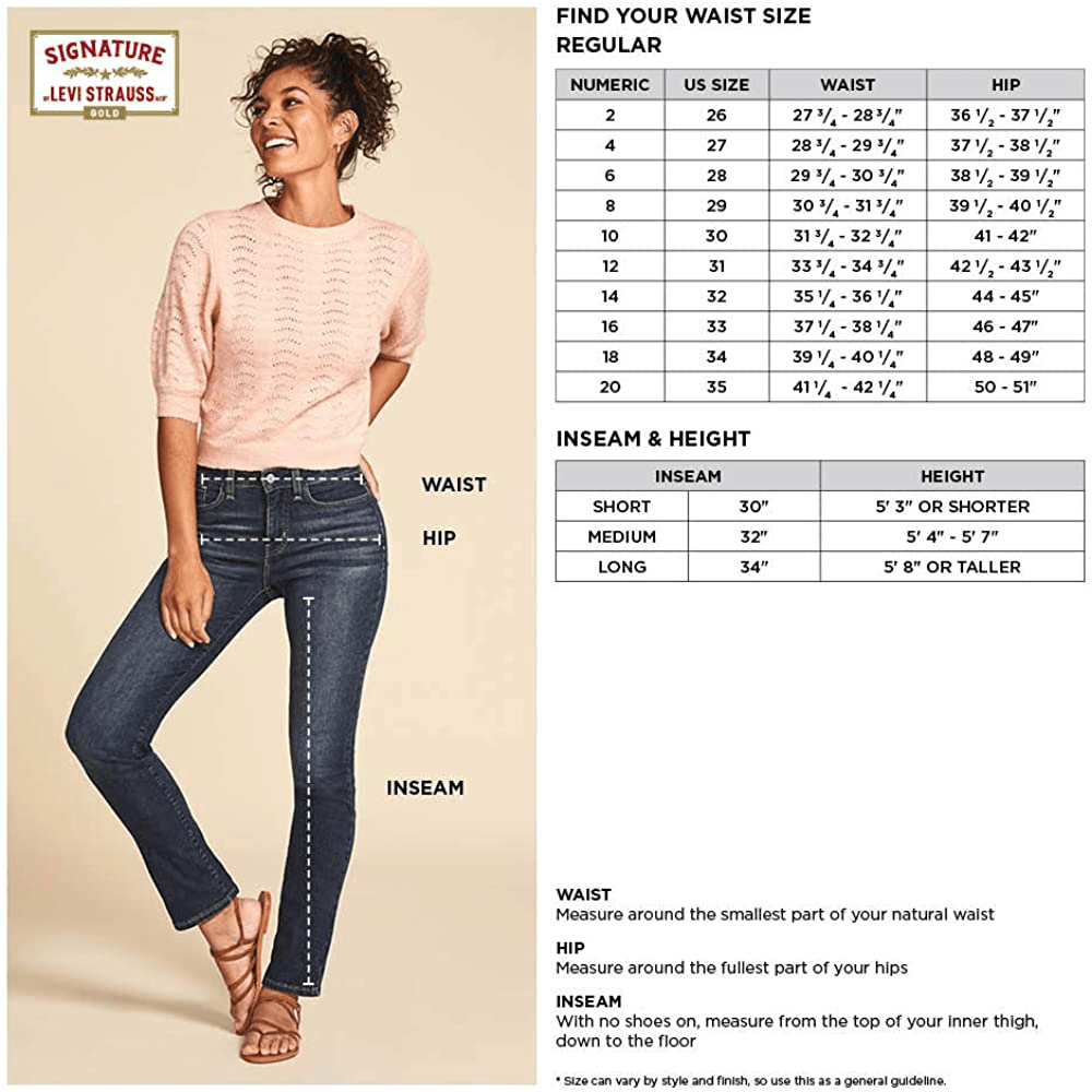 Signature by Levi Strauss & Co. Gold Label Women'S Mid-Rise Shorts (Standard and Plus) Apparel & Accessories > Clothing > Shorts Kylie Max