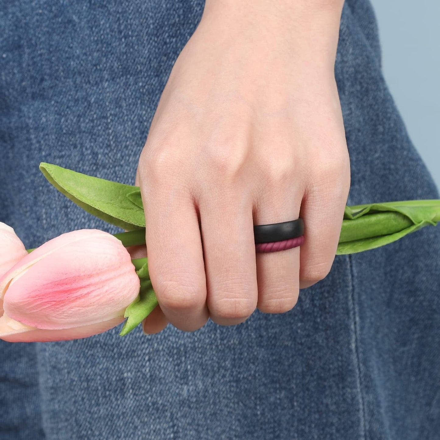 Silicone Wedding Bands Women, Inner Arc Ergonomic Breathable Design Silicone Rubber Wedding Bands Rubber Rings for Women