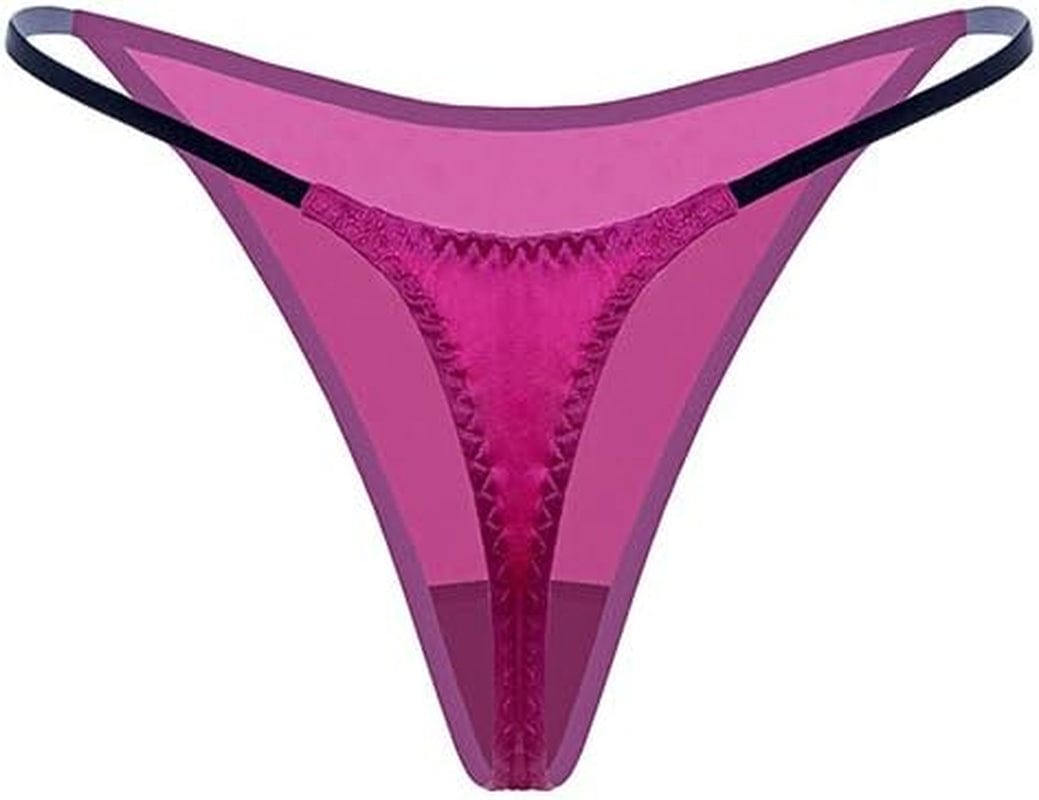 Silriver Womens Silk Satin Panties Thong Sexy G String Thongs T Back Satin Bikini Underwear S-XL