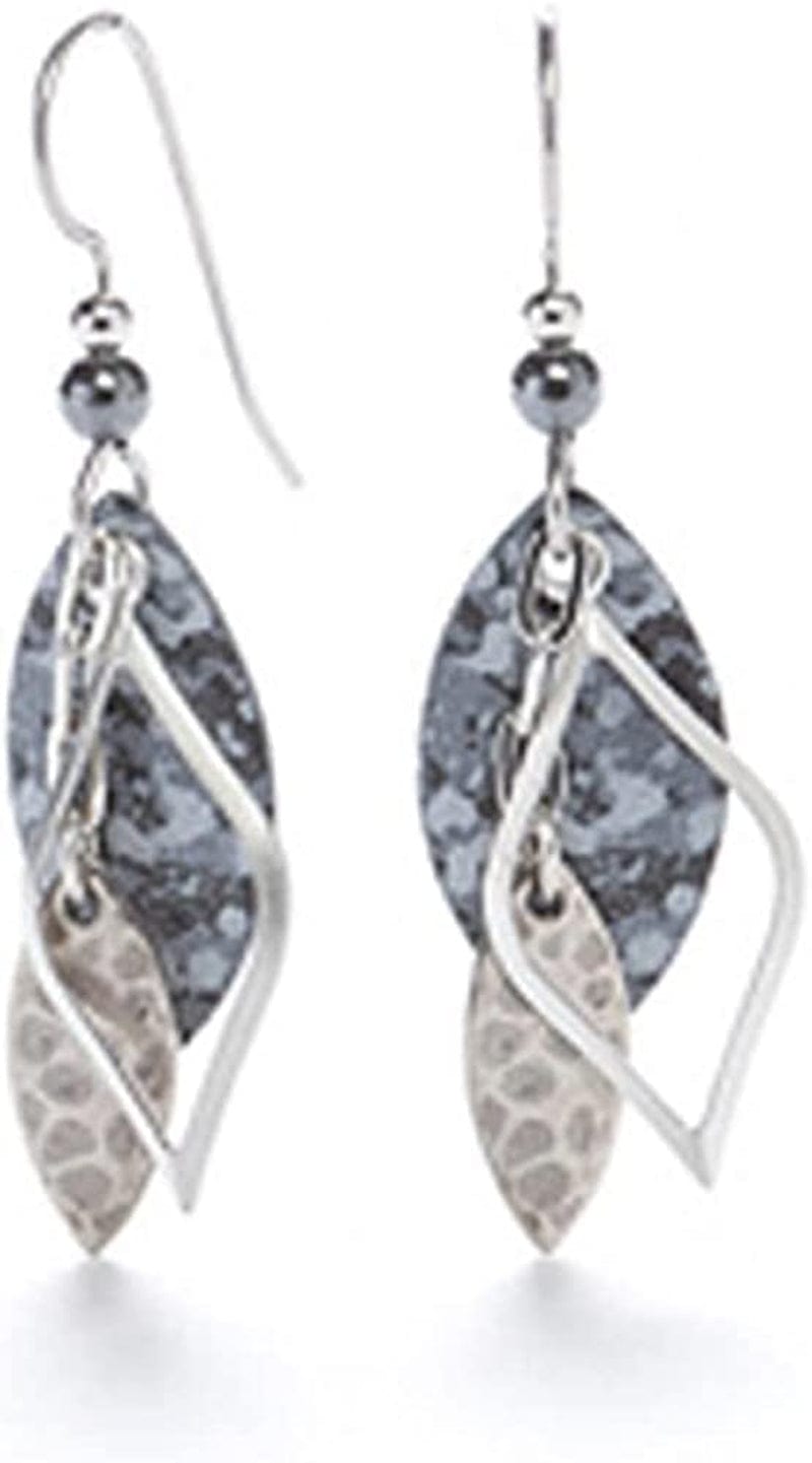 Silver Forest Multi Grey Marquis Layered Earrings One Size Grey/Silver Tone