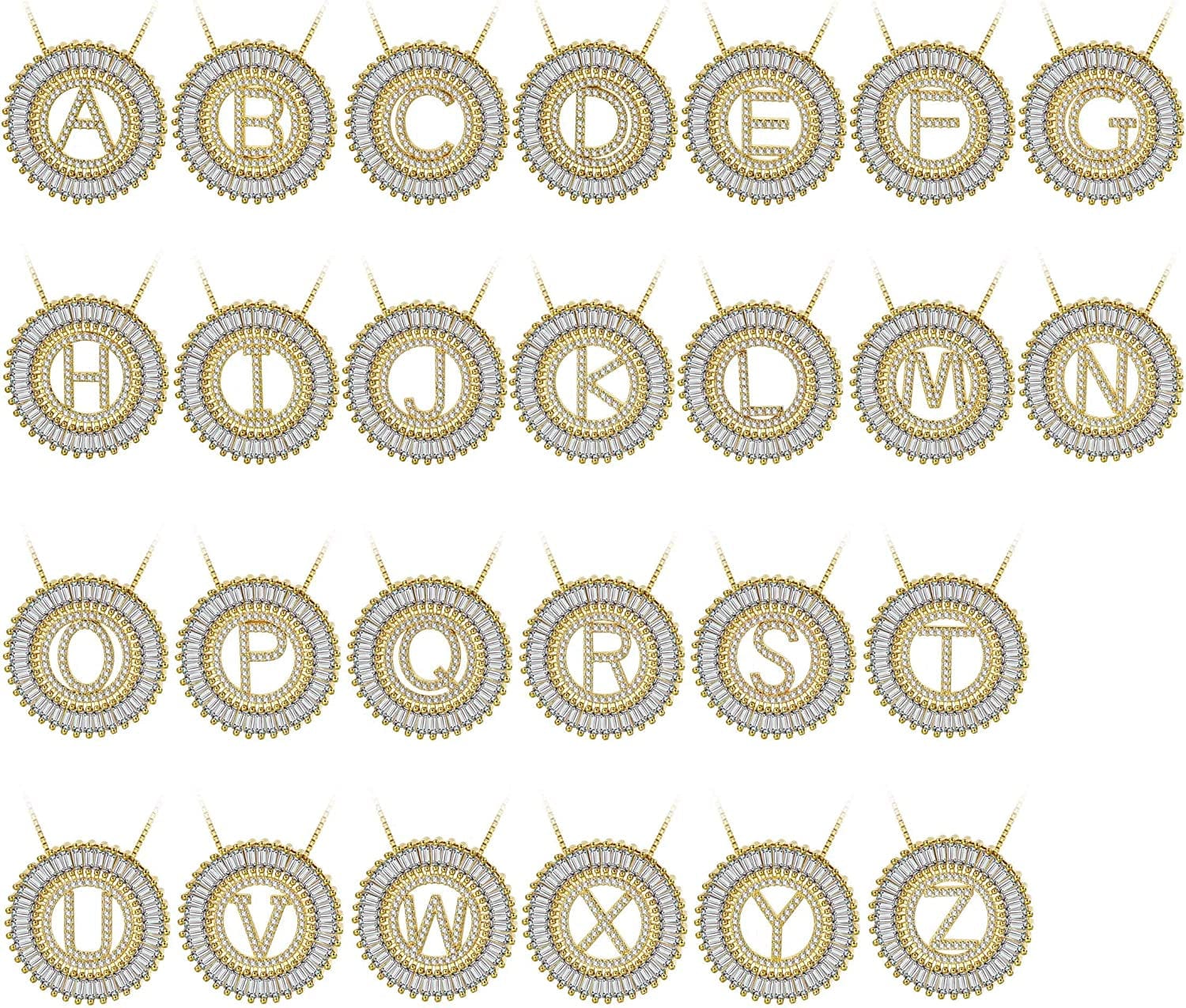 Silver Plated A-Z Alphabet Pendant Letter Initial Necklace for Women