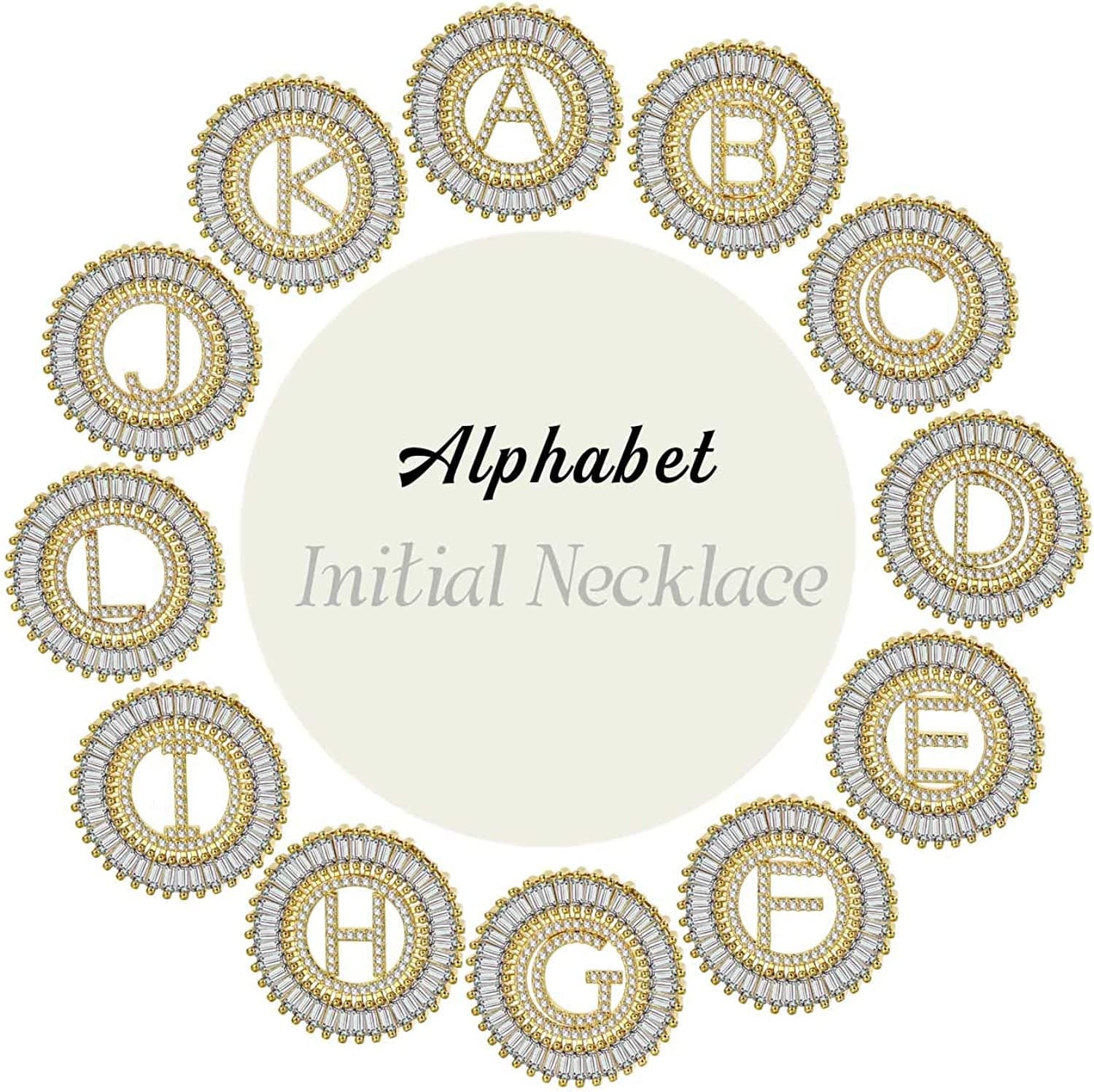 Silver Plated A-Z Alphabet Pendant Letter Initial Necklace for Women