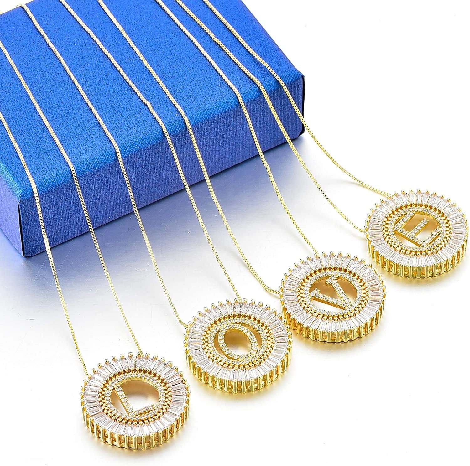 Silver Plated A-Z Alphabet Pendant Letter Initial Necklace for Women