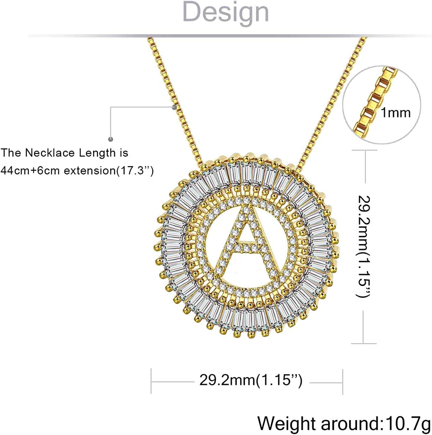 Silver Plated A-Z Alphabet Pendant Letter Initial Necklace for Women