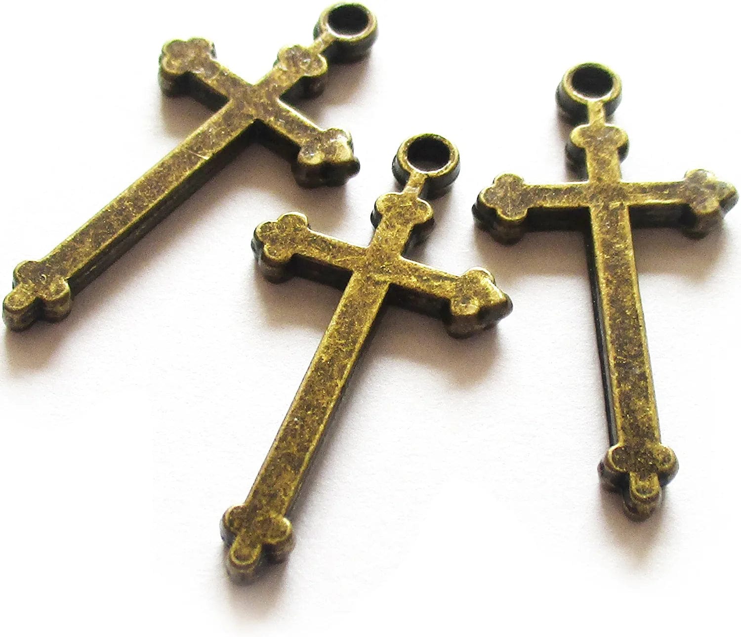 Silver Small Tiny Crosses Mini Cross Charms Beads Bulk Pendants Bracelet Jewelry Making for Men & Women 60pcs brass thin cross