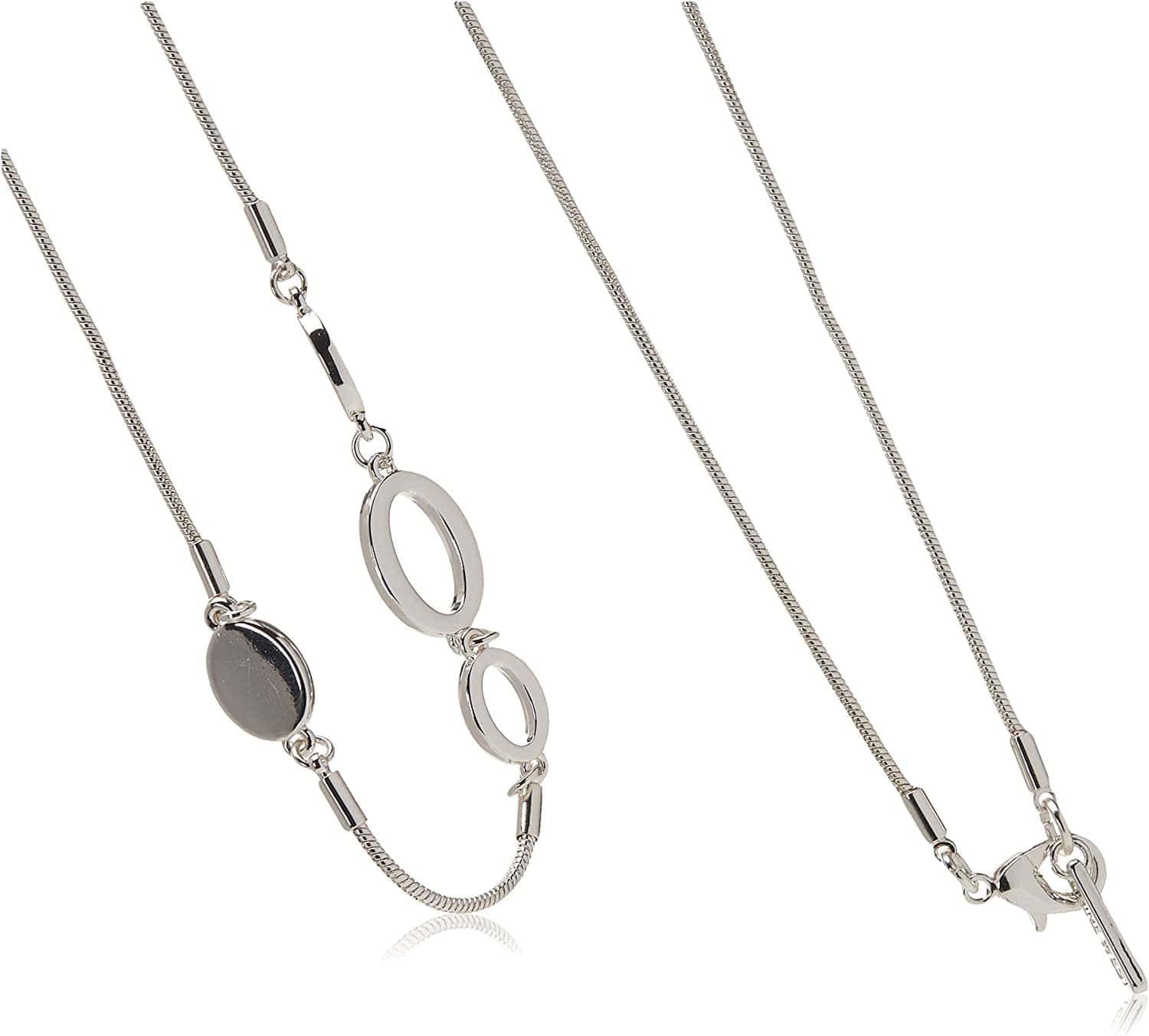 Silver Tone Long Strand Necklace, 42"