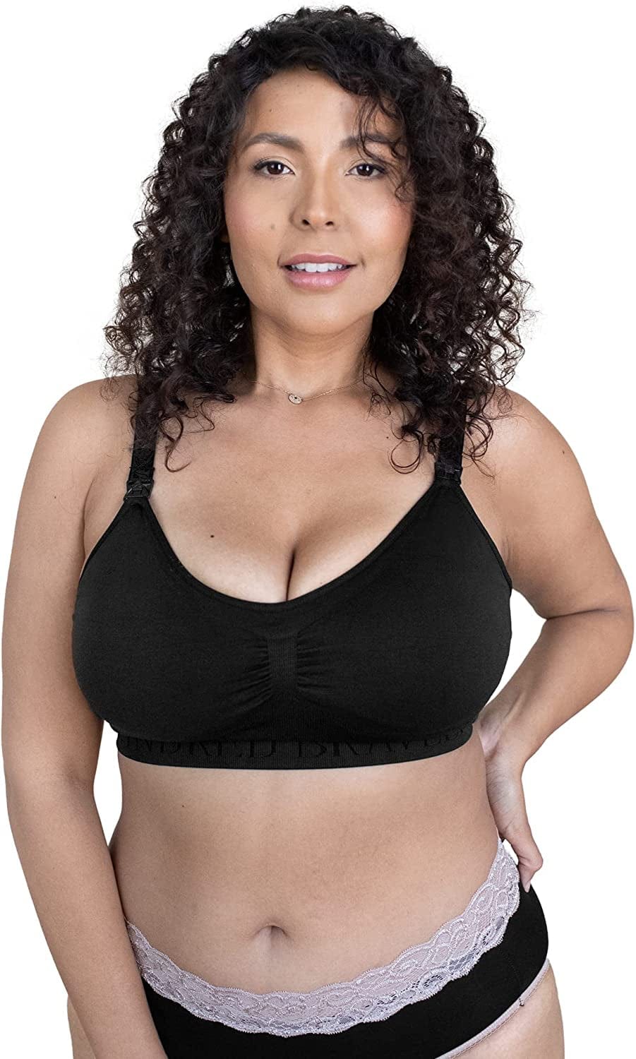 Simply Sublime Seamless Nursing Bra for Breastfeeding | Wireless Maternity Bra Black / Busty / Large