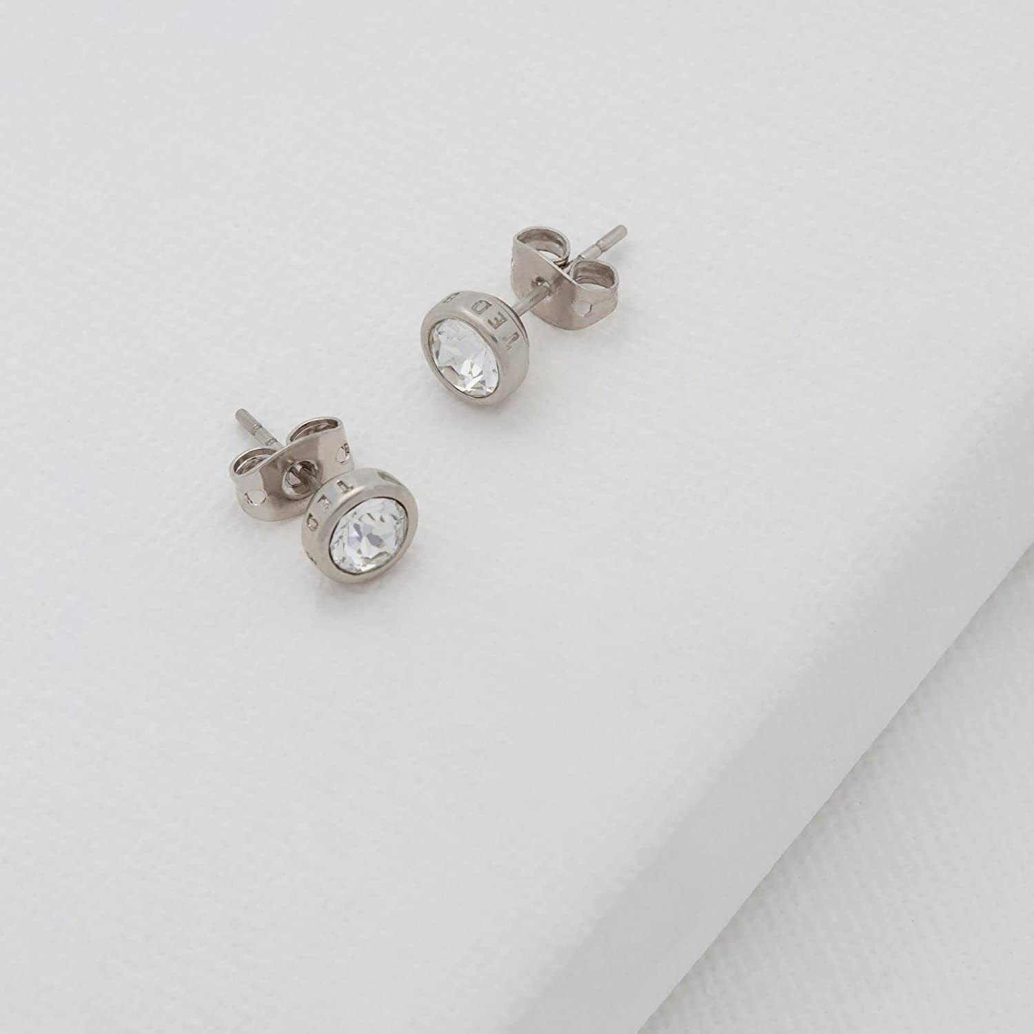 Sinaa Crystal Stud Earrings - Silver or Rose Gold Tone Options