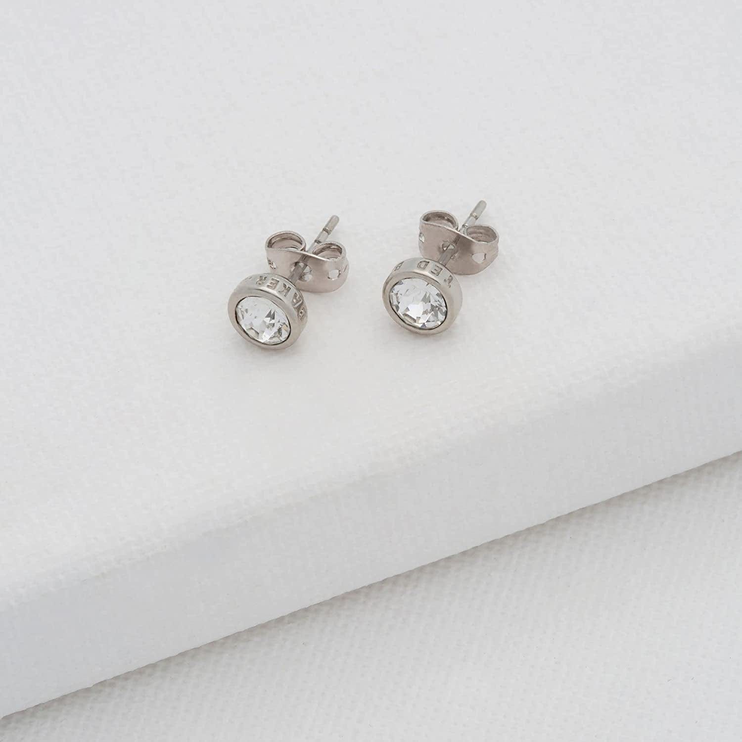 Sinaa Crystal Stud Earrings - Silver or Rose Gold Tone Options