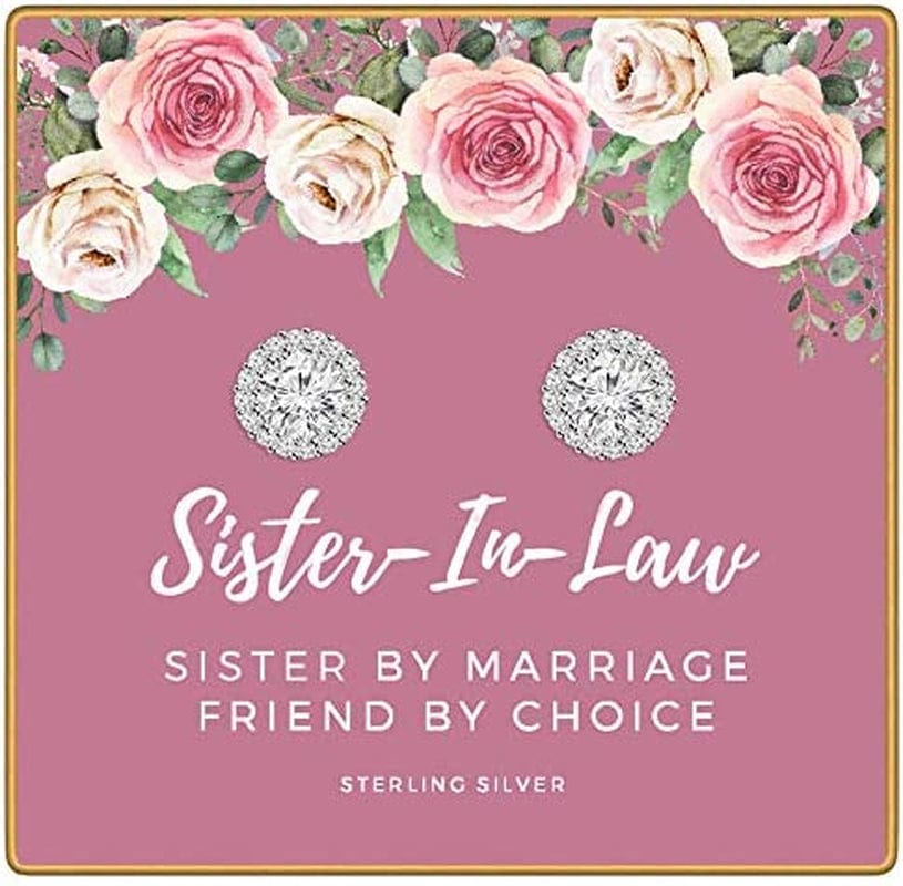 Sister in Law Necklaces, 925 Sterling Silver, Future Sister in Law Gifts for Women, Sister in Law Birthday Gifts, Sister of the Groom Gifts,Sister in Law Wedding Gift for Sister in Law Jewelry Earrings