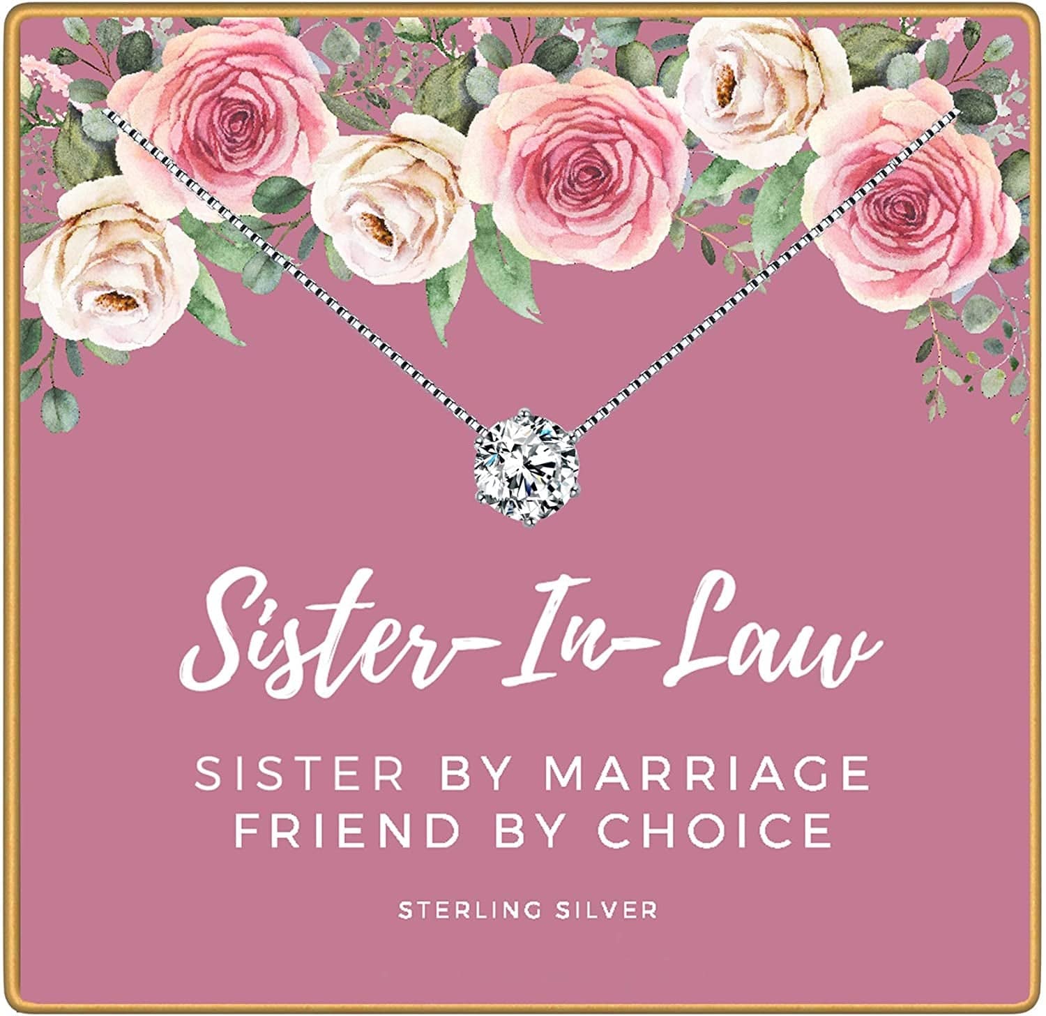 Sister in Law Necklaces, 925 Sterling Silver, Future Sister in Law Gifts for Women, Sister in Law Birthday Gifts, Sister of the Groom Gifts,Sister in Law Wedding Gift for Sister in Law Jewelry Necklace