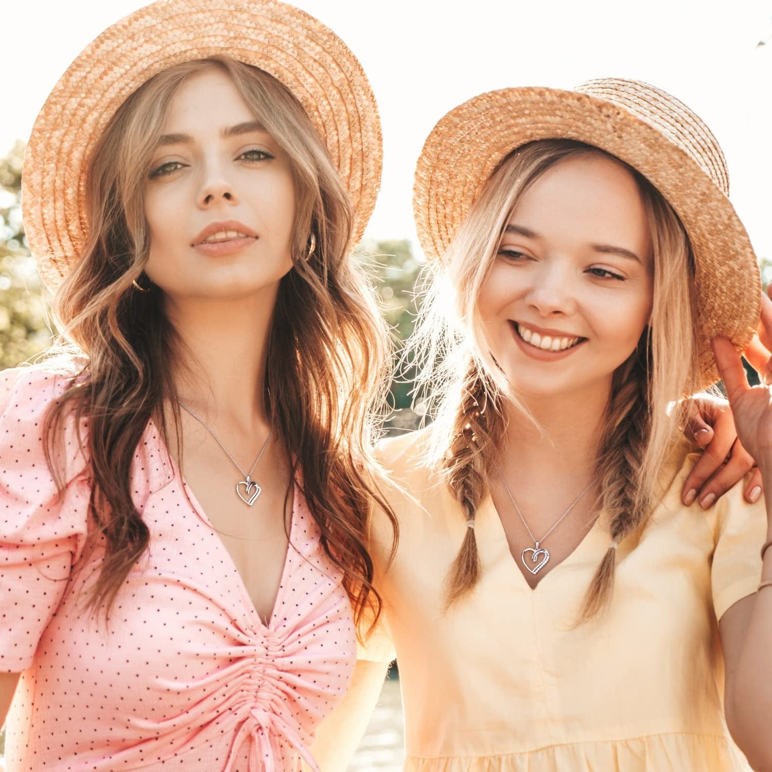 Sisters Gifts from Sister Necklaces Sister in Law/Bonus Sister/Maid of Honor/Niece/Auntie/Friends Gifts for Women Sterling Silver Heart Necklace with Cubic Zirconia Birthday Gifts for Sister Big Sister Rakhi Gift for Sister