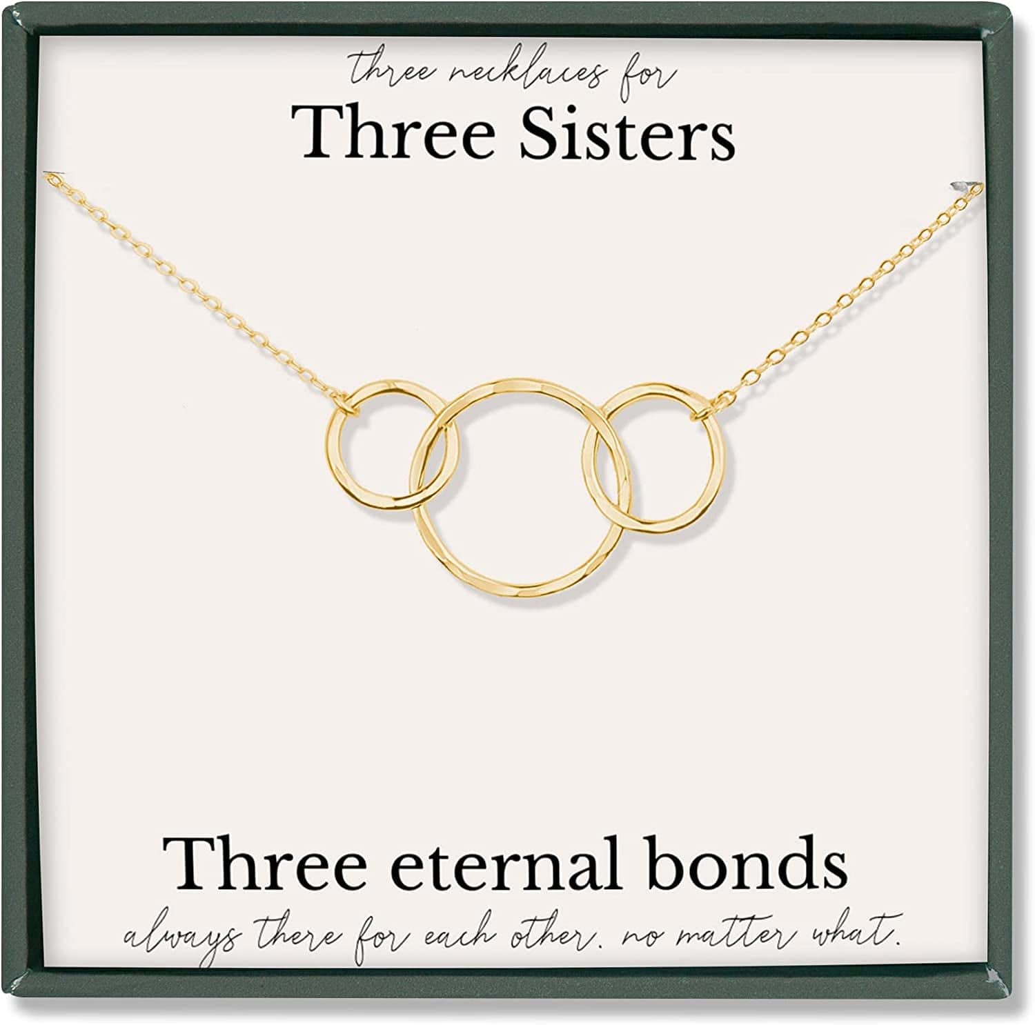 Sisters Necklace for 2 3 4 5 Sister Birthday Gift from Sister Jewelry Big Little Sister Circles Ring Necklace Sterling Silver 14k Gold Vermeil / f. 3 sisters 3 Rings (SIS10)
