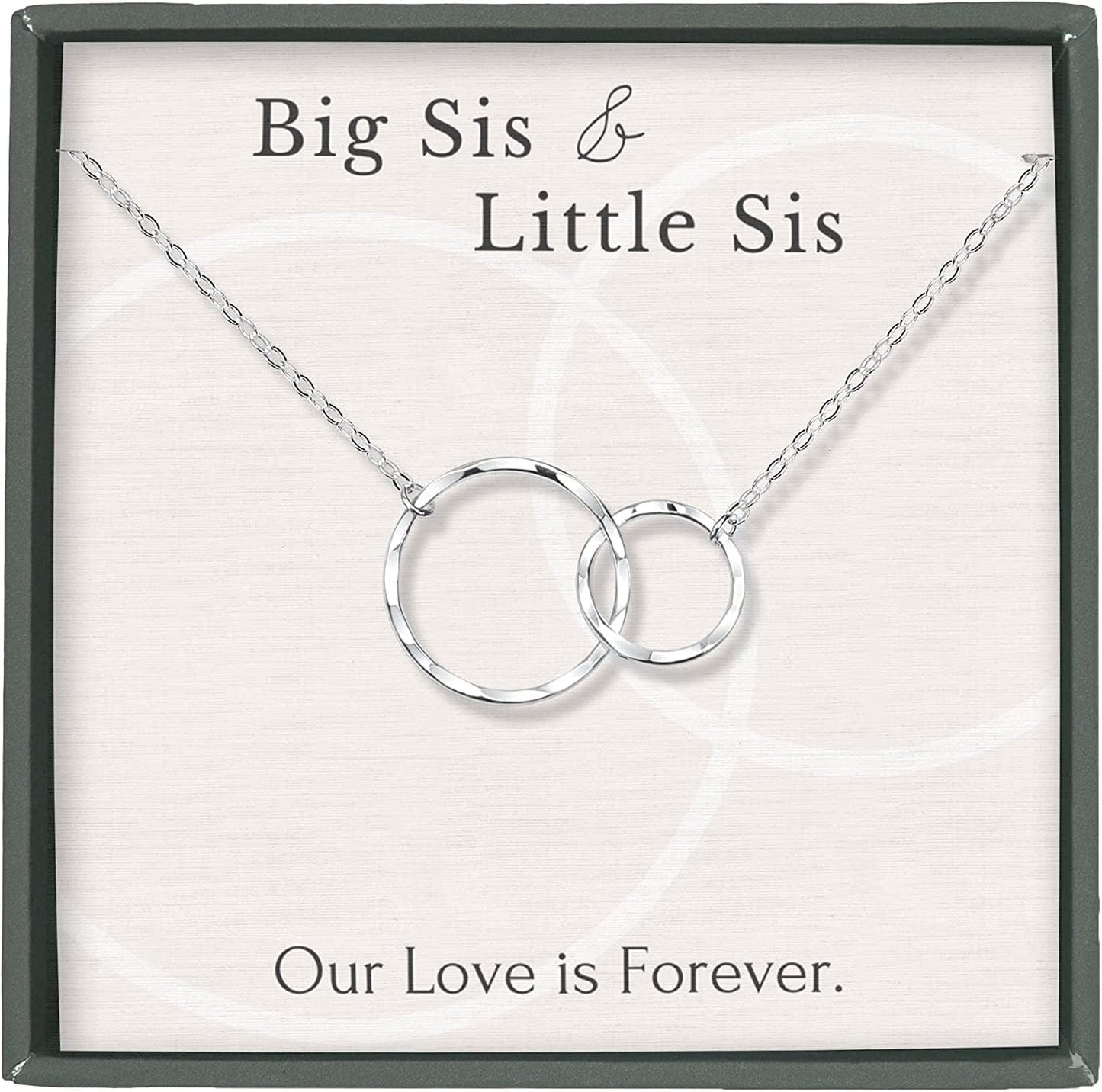 Sisters Necklace for 2 3 4 5 Sister Birthday Gift from Sister Jewelry Big Little Sister Circles Ring Necklace Sterling Silver Sterling Silver / c. Big Sis LiL Sis Necklace (FM21)
