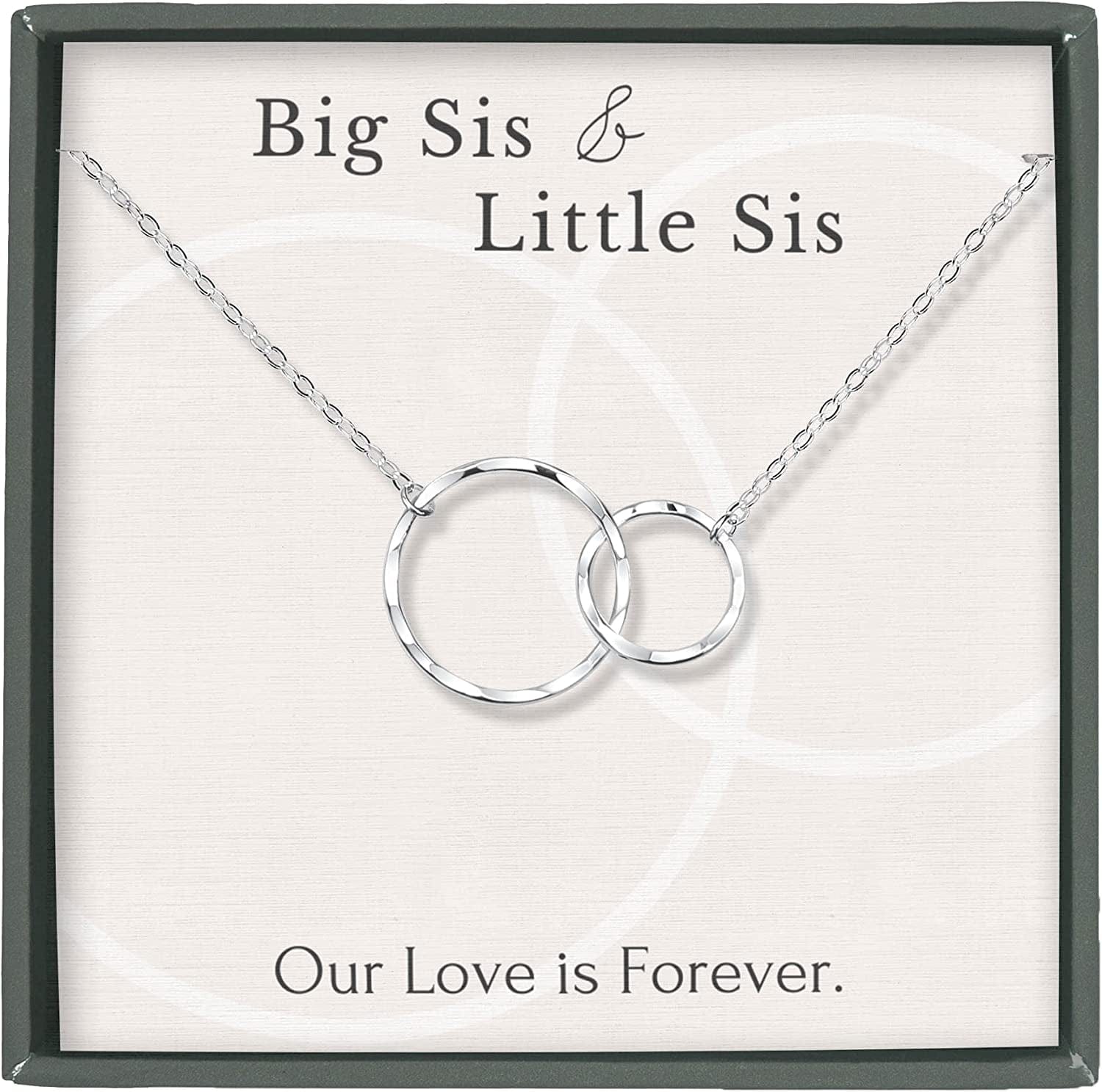 Sisters Necklace for 2 3 4 5 Sister Birthday Gift from Sister Jewelry Big Little Sister Circles Ring Necklace Sterling Silver Sterling Silver / c. Big Sis LiL Sis Necklace (FM21)