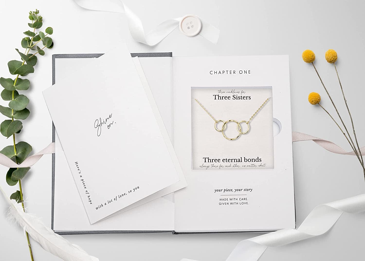 Sisters Necklace for 2 3 4 5 Sister Birthday Gift from Sister Jewelry Big Little Sister Circles Ring Necklace Sterling Silver