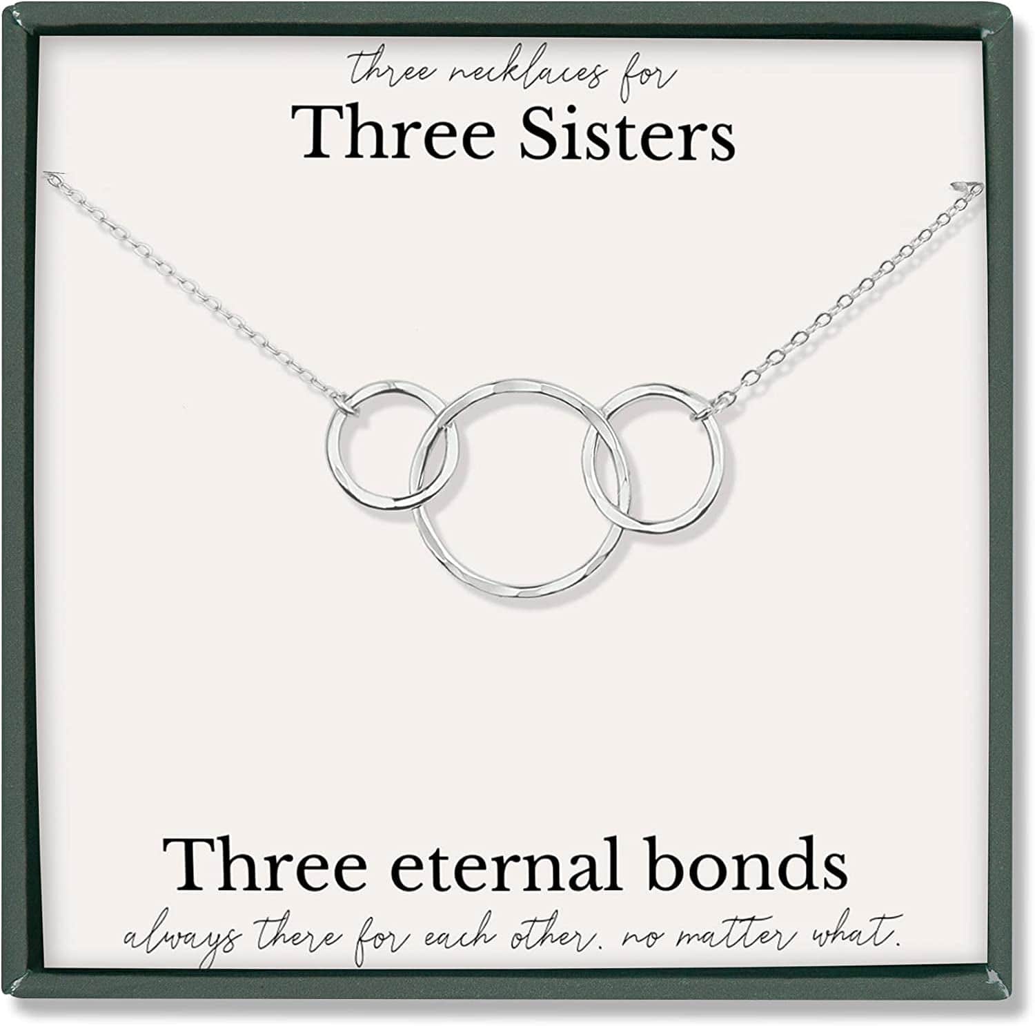 Sisters Necklace for 2 3 4 5 Sister Birthday Gift from Sister Jewelry Big Little Sister Circles Ring Necklace Sterling Silver Sterling Silver / f. 3 sisters 3 Rings (SIS10)