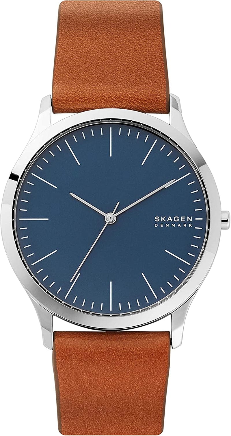 Skagen Men'S Jorn Minimalistic Stainless Steel Quartz Watch Silver/Blue