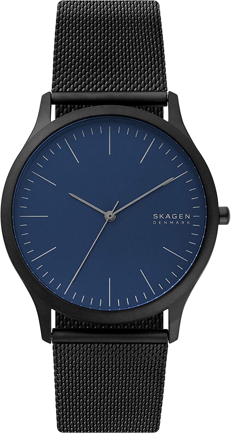 Skagen Men'S Jorn Minimalistic Stainless Steel Quartz Watch Blue/Black