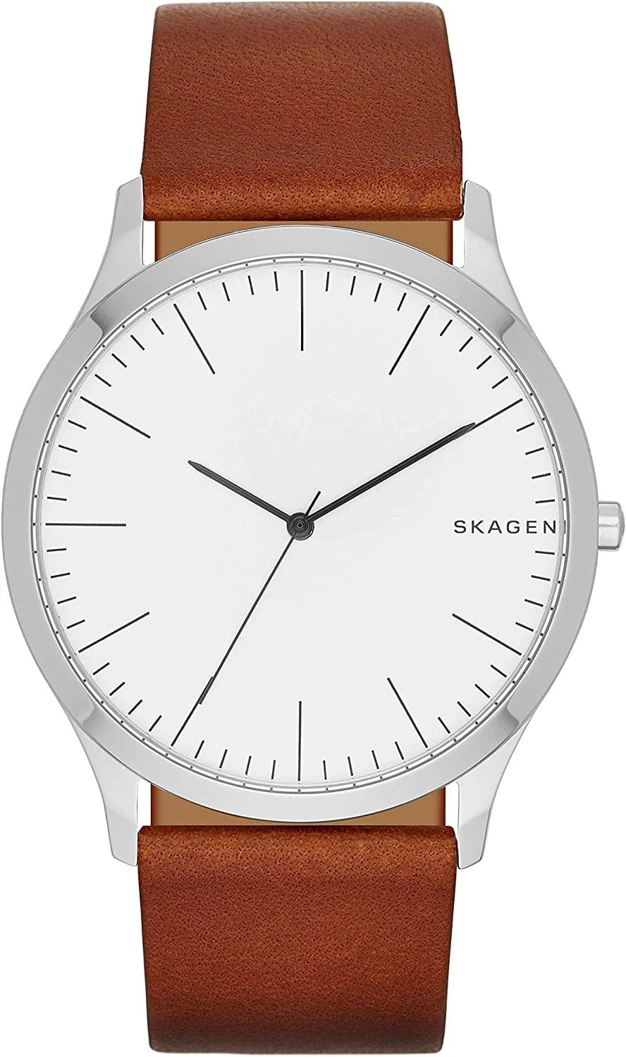 Skagen Men'S Jorn Minimalistic Stainless Steel Quartz Watch Brown/White