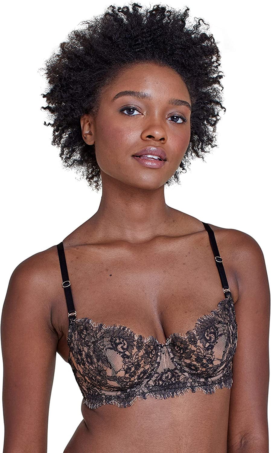 Skarlett Blue Women Entice Balconette Bra Black/Nylon / 34DDD