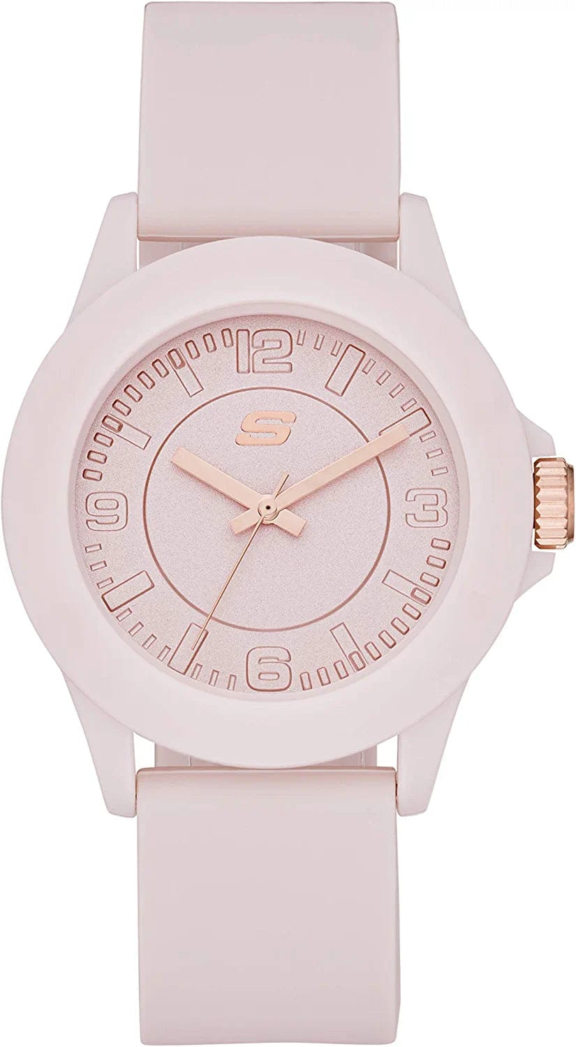 Skechers Women'S Rosencrans Mid Quartz Plastic and Silicone Casual Sports Watch Blush