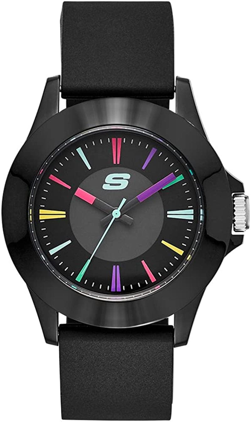 Skechers Women'S Rosencrans Mid Quartz Plastic and Silicone Casual Sports Watch Black Multi